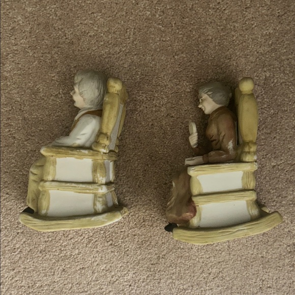 Charming Elderly Couple Rocking Chair Figurines - Picture 5 of 6